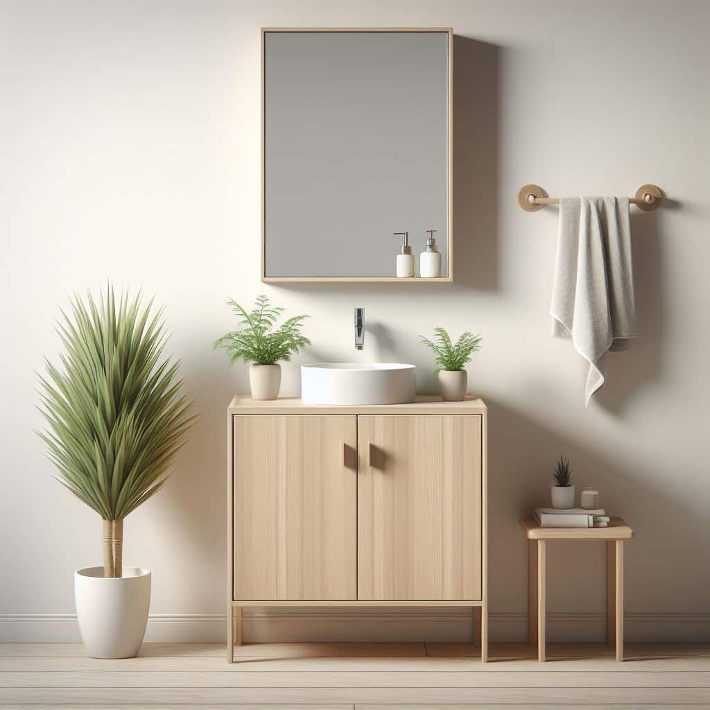 Mueble de baño con dos puertas para obras